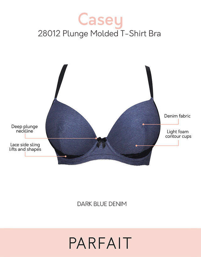 Parfait Casey Plunge T Shirt Bra Dark Denim Blue