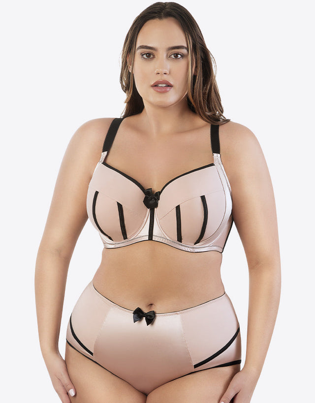 Parfait Charlotte Padded Balconette Bra Cameo Rose/Black