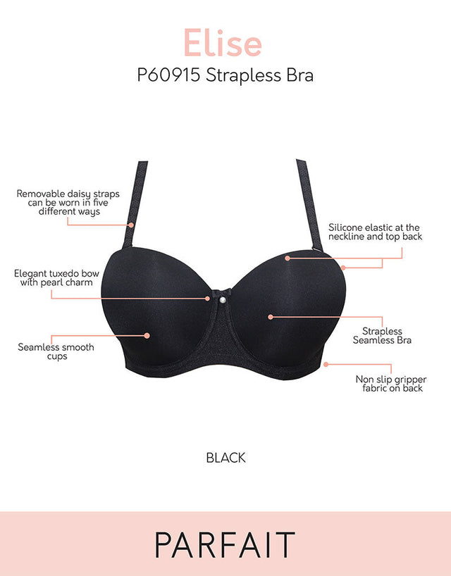 Parfait Elise Strapless Bra Black