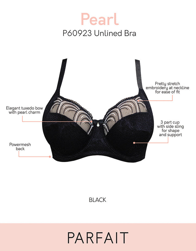 Parfait Pearl Full Cup Side Support Bra Black