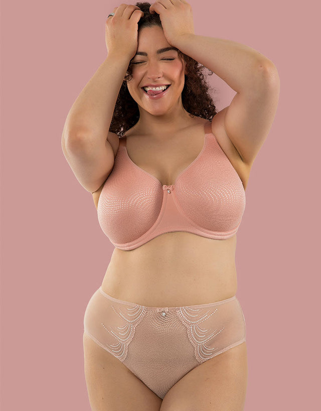 Parfait Pearl Unlined Seamless Minimizer Bra Peach Pink