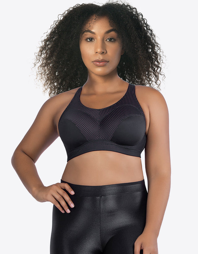 Parfait Power Fit Wired Sports Bra Black/Pink
