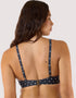 Peek & Beau Dottie Scallop Plunge Bikini Top Black/White Dot Print