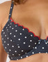 Peek & Beau Dottie Scallop Plunge Bikini Top Black/White Dot Print