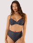 Peek & Beau Dottie Scallop Plunge Bikini Top Black/White Dot Print