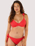 Peek & Beau Hattie Crinkle Tie Side Bikini Brief Red