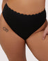 Peek & Beau Sophia Scallop High Waist Bikini Brief Black