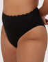 Peek & Beau Sophia Scallop High Waist Bikini Brief Black