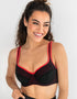 Pour Moi Energy Reach Full Cup Sports Bra Black/Coral