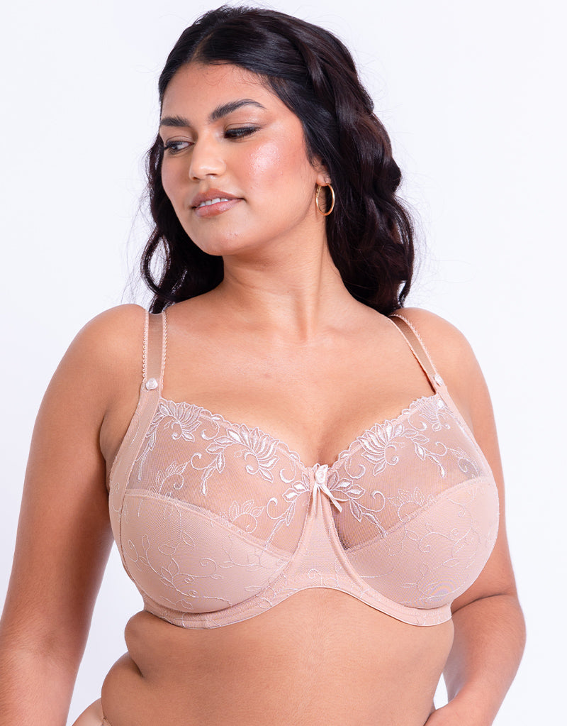 Embroidered Latte Full Cup Bra - Imogen Rose By Pour Moi – Brastop US