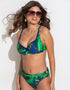 Pour Moi Palermo Fold Over Bikini Brief Navy Fern Print