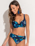 Pour Moi Palermo Fold Over Bikini Brief Navy Tropical