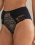 Pour Moi Sofia Lace Embroidered Deep Brief Black