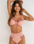 Pour Moi Sofia Lace Embroidered Deep Brief Soft Pink/Mulberry