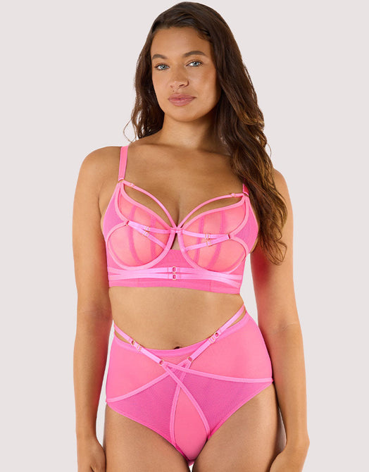 Playful Promises Eddie Longline Balconette Bra Hot Pink