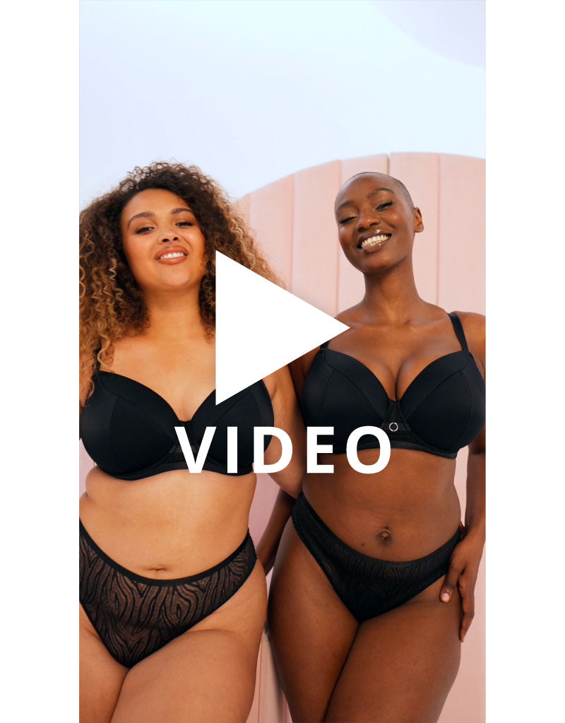 View the video lookbook for the Curvy Kate Daze padded T-shirt bra in Black