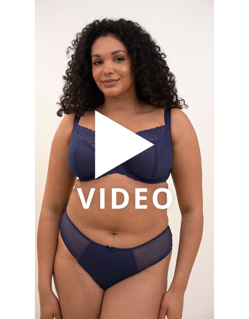 Get a 360 look at our Flirtelle Viola Geo balcony bra in Navy Blue at Brastop