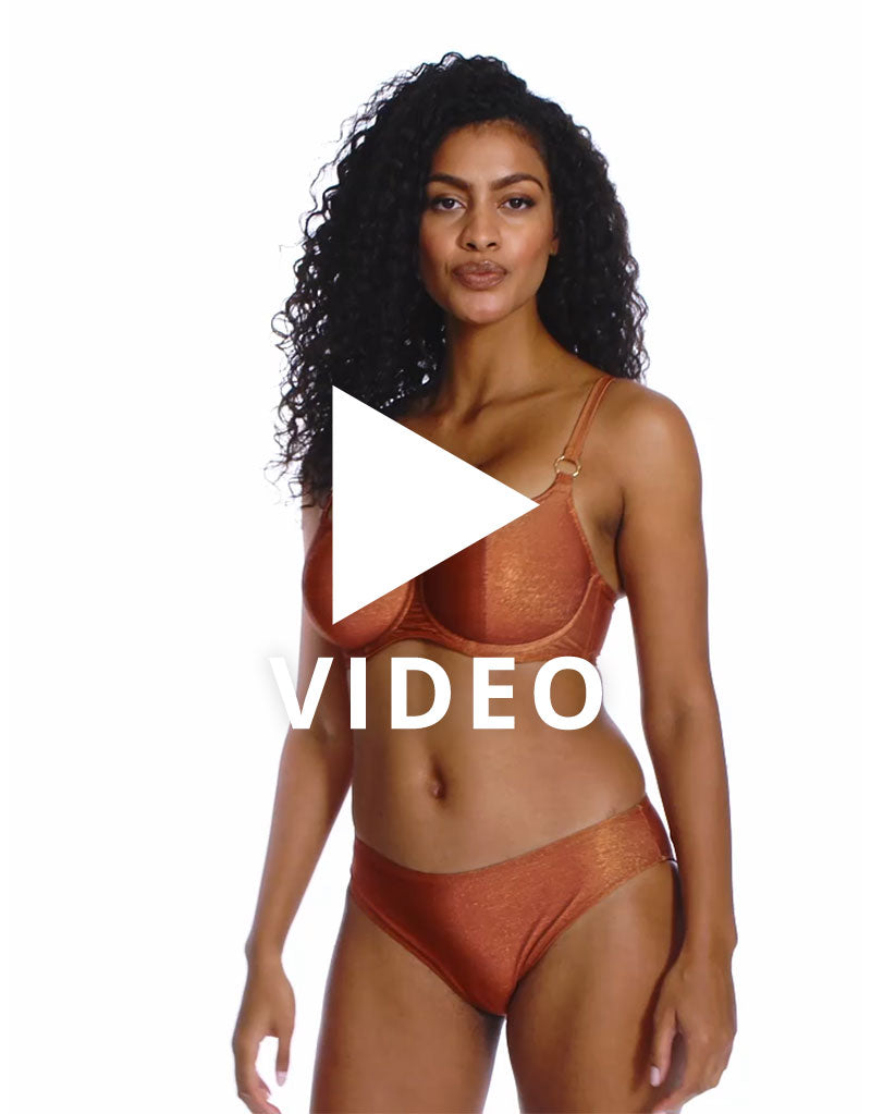 Get a 360 look at the Freya Arizona Wave sweetheart bikini top in Golden Hour Orange