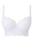 Pretty Secrets Lily Lace Padded Longline Balcony Bra White