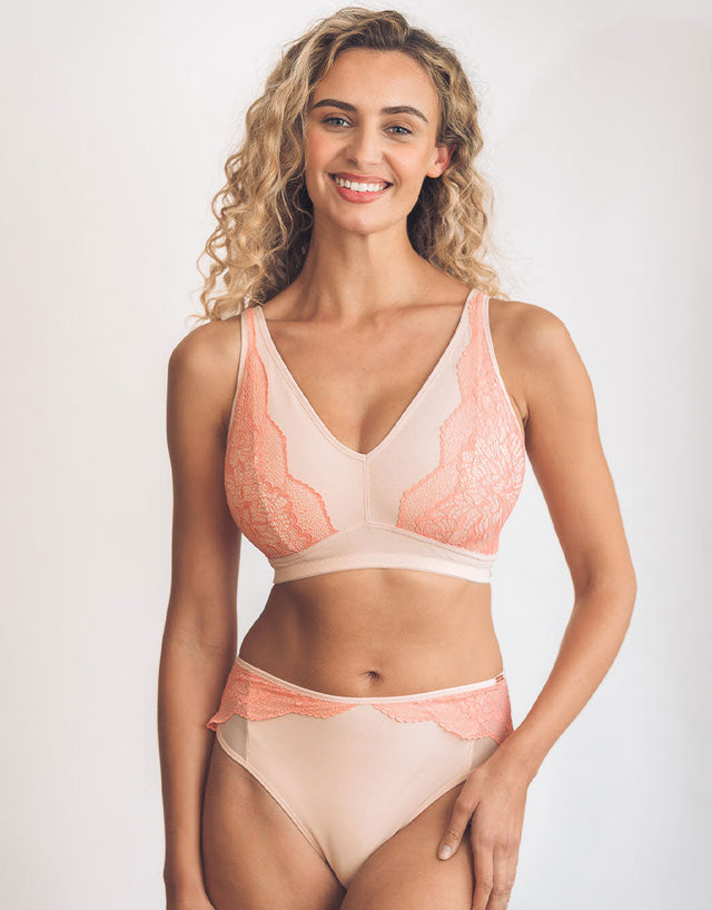 Royce Anya Non-Wired Full Cup Bralette Blush/Coral Pink