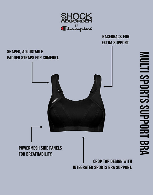 Shock Absorber Multi Sports Bra Black