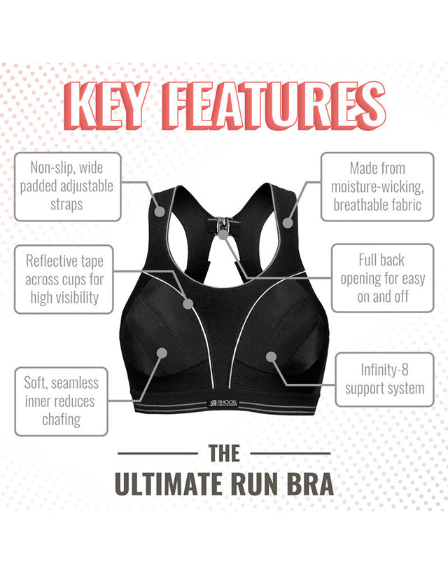 Shock Absorber Ultimate Run Non Padded Sports Bra Black