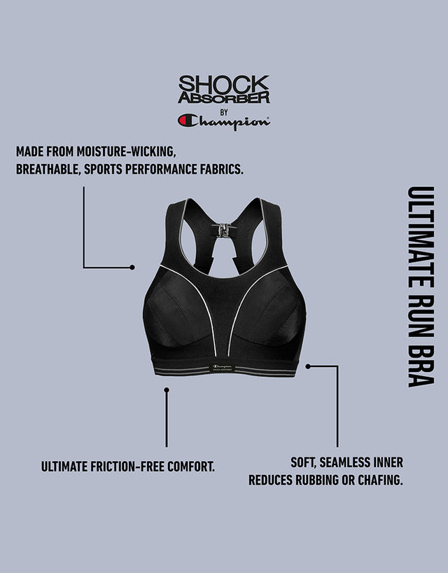 Shock Absorber Ultimate Run Non Padded Sports Bra Black