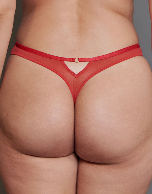 Scantilly Friction Thong Lipstick Red