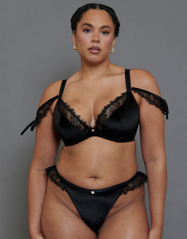 Scantilly Glamour Puss Superplunge Padded Plunge Bra Black