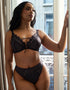 Scantilly Laced Up Plunge Bra Black