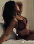 Scantilly Laced Up Plunge Bra Merlot