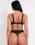 Scantilly Sheer Flora Deep Thong Black