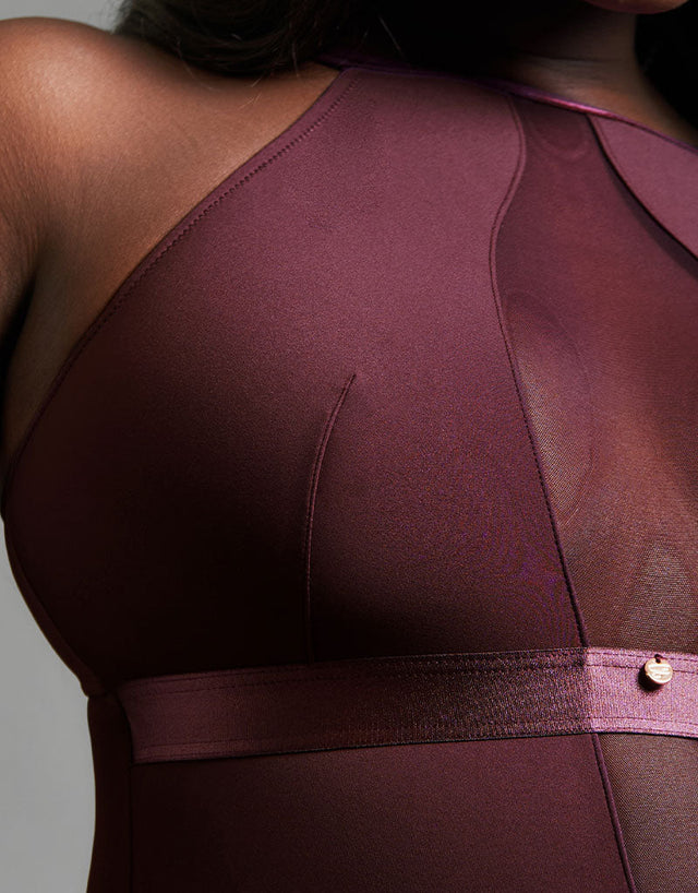 Scantilly Swerve Non Wired Bodysuit Mulberry Purple