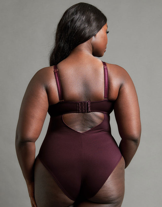 Scantilly Swerve Non Wired Bodysuit Mulberry Purple