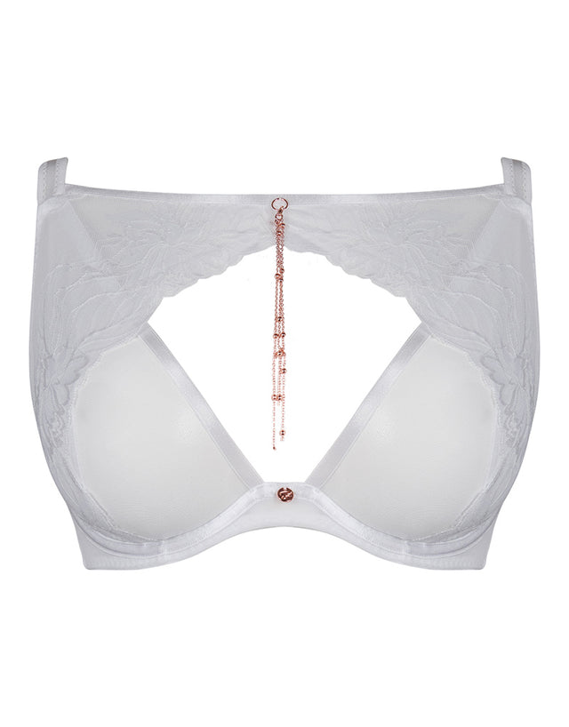 Scantilly Unveiled Deep Plunge Bra White