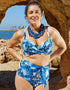Seaspray Capri High Waist Bikini Brief Blue