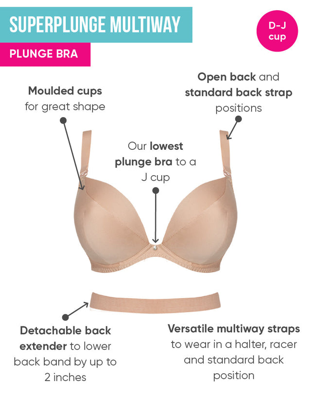 Curvy Kate Superplunge Multiway Padded Plunge Bra Latte