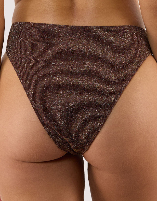 Wolf & Whistle Amber High Leg Bikini Brief Bronze