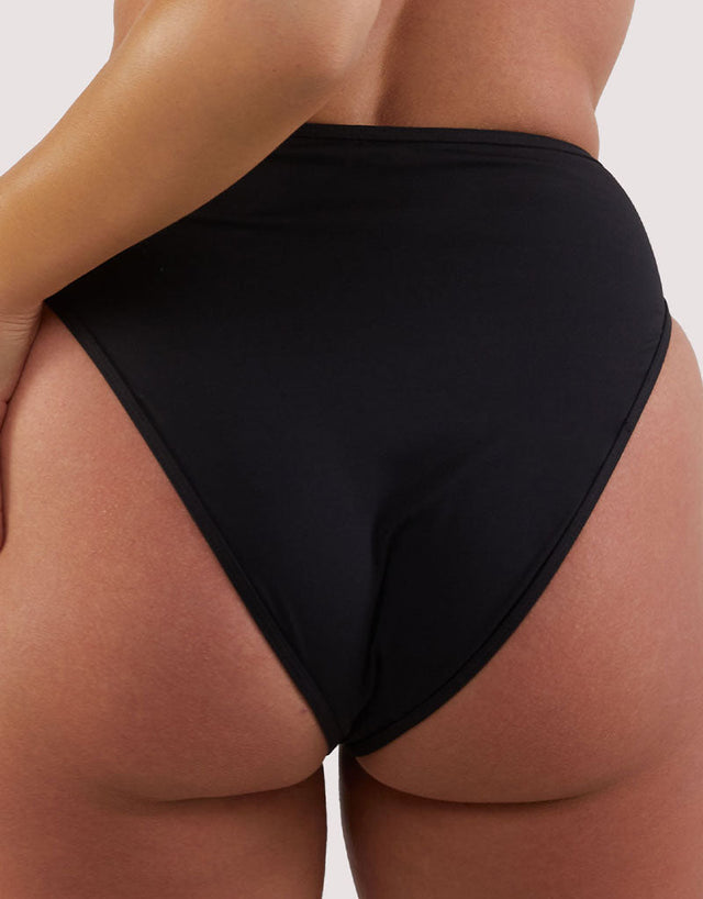 Wolf & Whistle Eloise Illusion Mesh High Waist Bikini Brief Black
