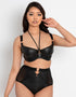 Scantilly Harnessed Padded Half Cup Bra Black