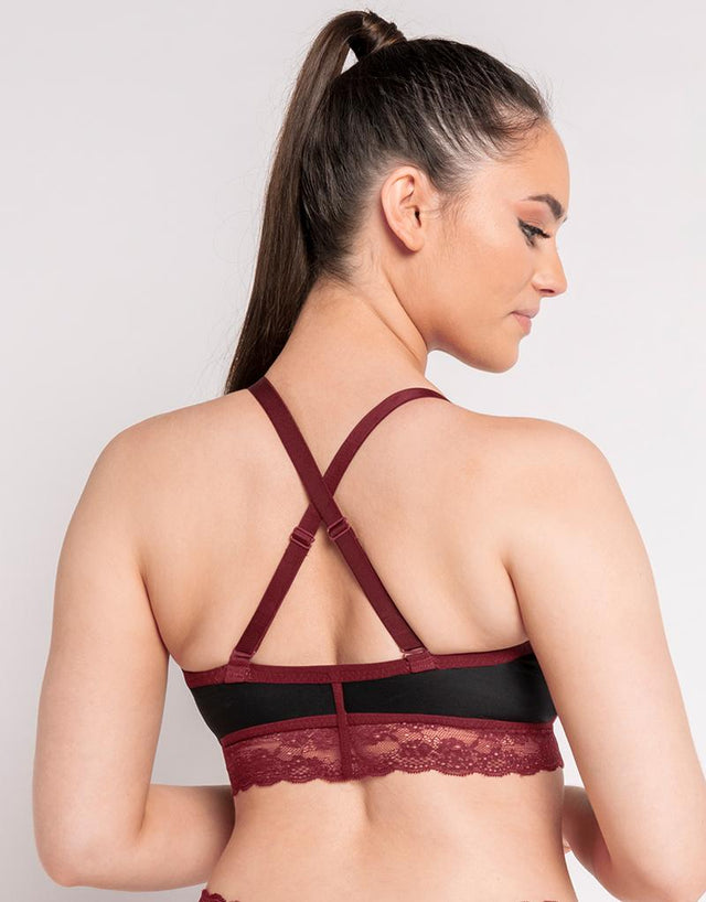 Curvy Kate Twice the Fun Reversible Non-Wired Bralette Oxblood/Black