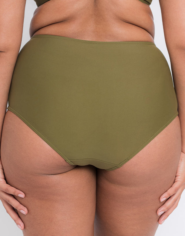 Curvy Kate Retro Sun High Waist Bikini Brief Olive