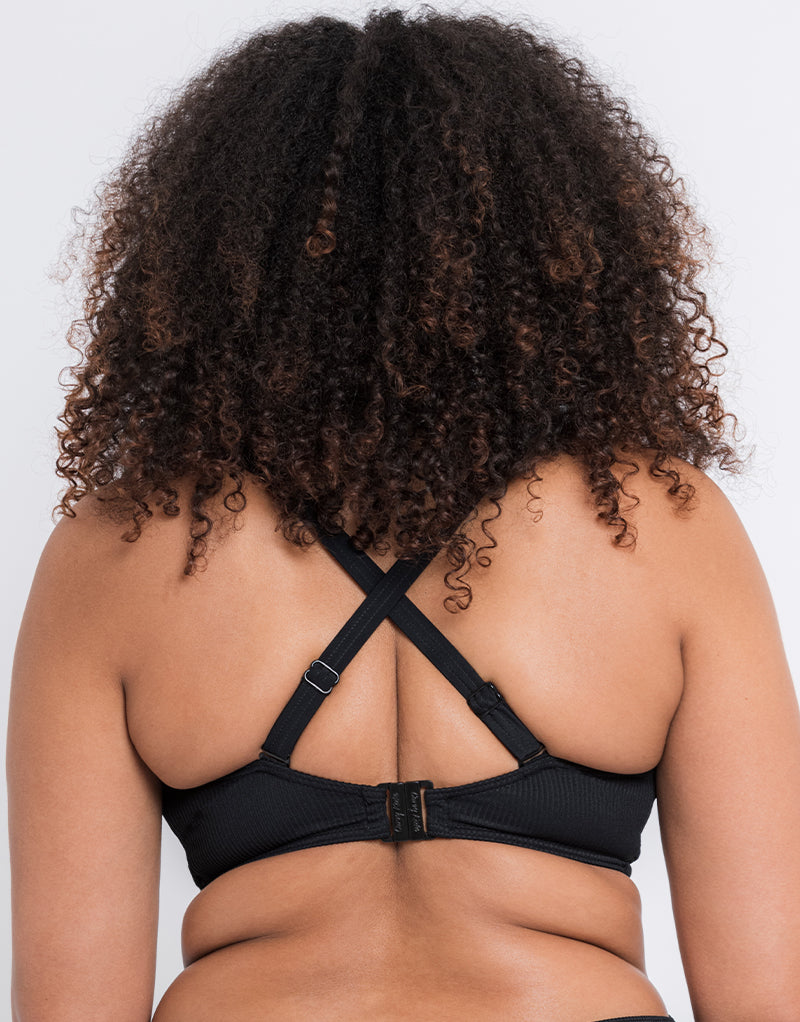 Curvy Kate Tropicana Padded Bandeau Bikini Top Black Print – Brastop US