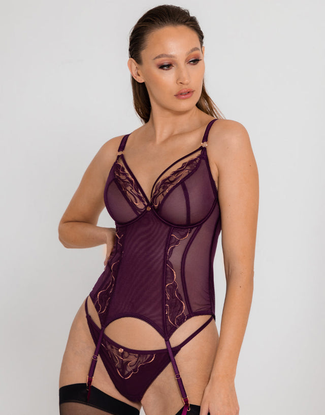 Scantilly Fascinate Plunge Basque Plum