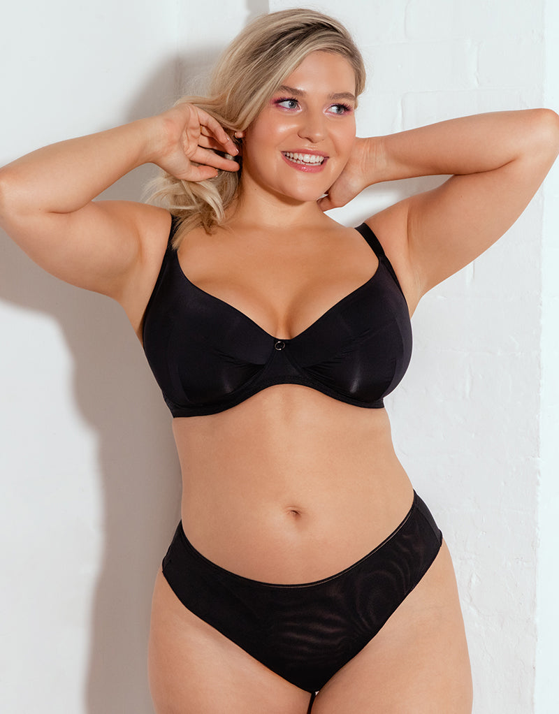 Curvy Kate Rush Plunge Bikini Top - Black - Curvy Bras
