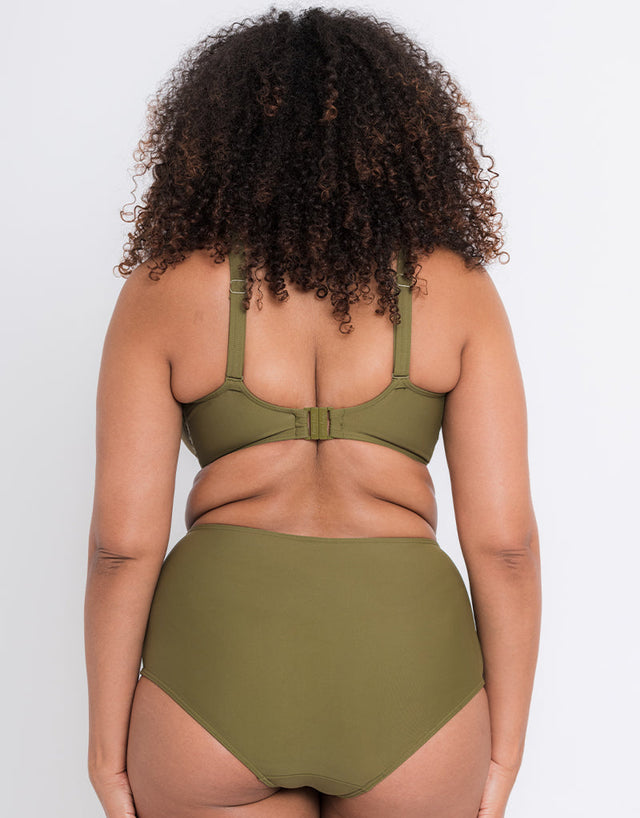 Curvy Kate Retro Sun High Waist Bikini Brief Olive