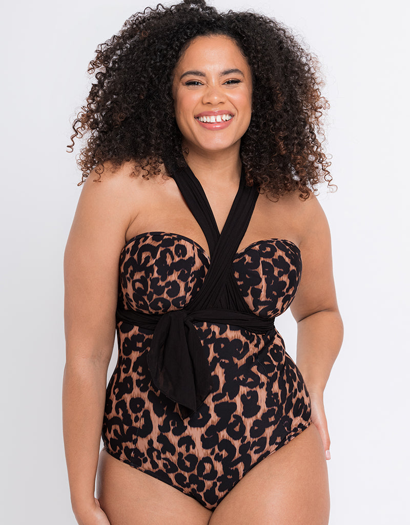 Curvy Kate Wrapsody Bandeau Swimsuit Leopard Print – Brastop US