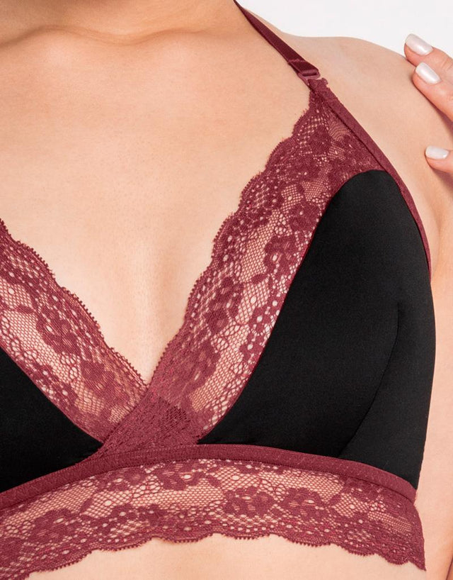 Curvy Kate Twice the Fun Reversible Non-Wired Bralette Oxblood/Black