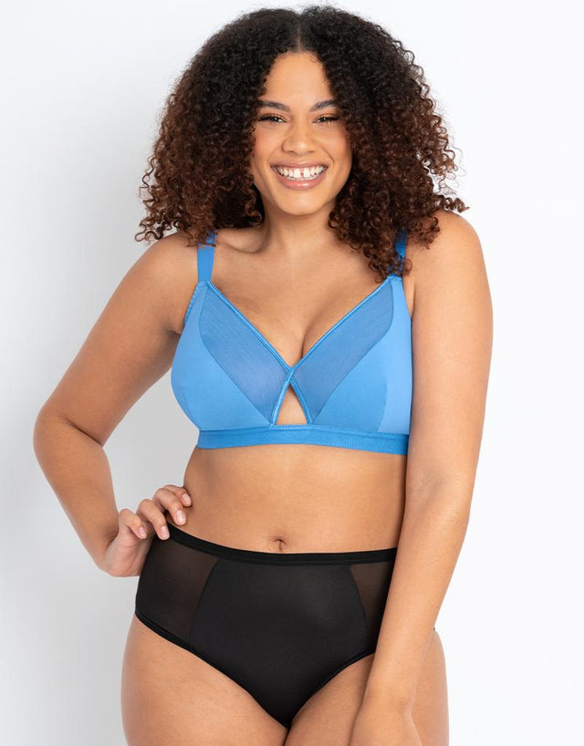 Curvy Kate Get Up and Chill Non-Wired Bralette Denim Blue