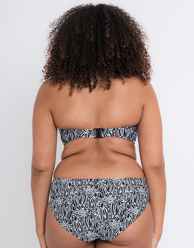 Curvy Kate Sundown Bandeau Strapless Multiway Bikini Top Black Print